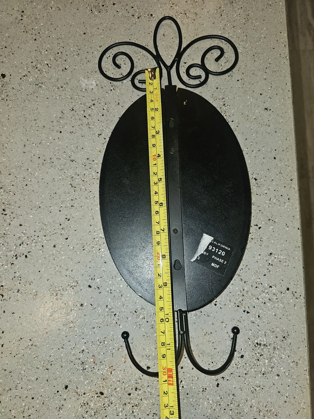 Source Unknown Italy Wall Hook - Black and Cream